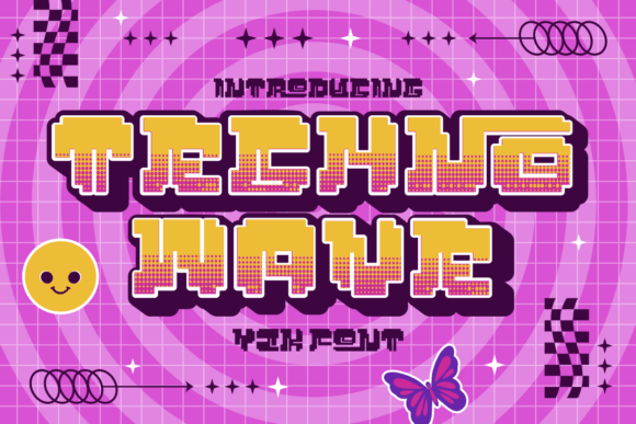 Techno Wave Font: Y2K Style for Handmade Labels