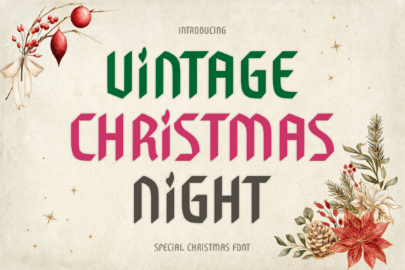 Vintage Christmas Night Font for Holiday Campaigns